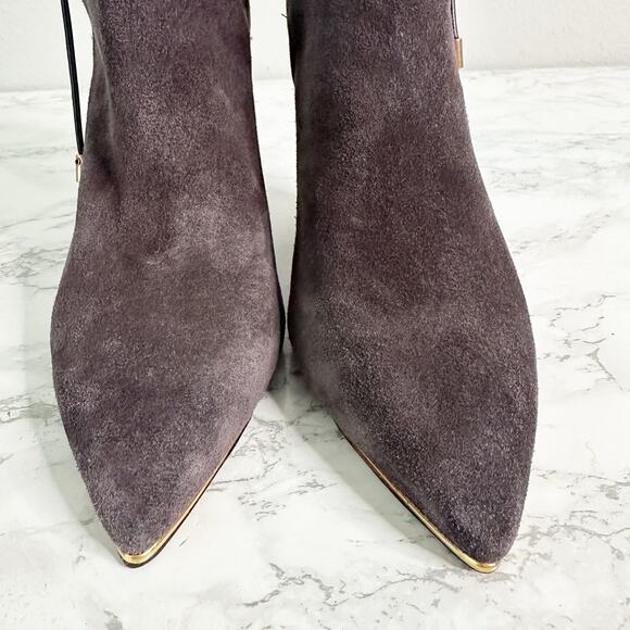 Tory Burch Women's Suede Lila 90s Scrunch High Heel Ankle Booties Size 6 - Picture 4 of 14